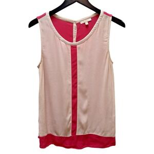 Skies Are Blue Pink Sleeveless Blouse Women's Tank Top Size Medium Summer Casual